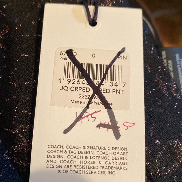 Coach Cropped Tailored Jacquard Pants Pink Small - Picture 12 of 12